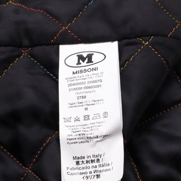 Missoni Single-Breasted Duffle Coat in Black Wool - Picture 6 of 6